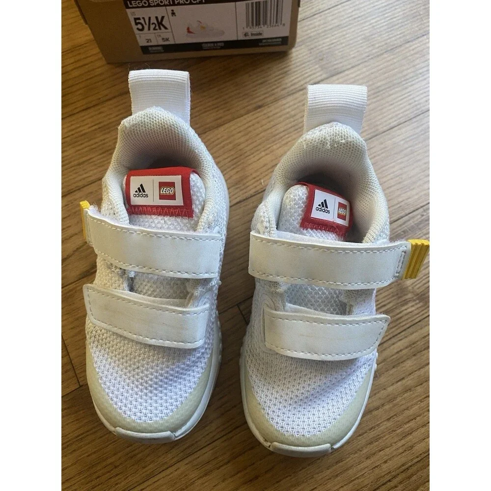 Adidas Lego Kids' Red White Size 5.5K Toddler Baby Sneakers With Box Rare GUC!